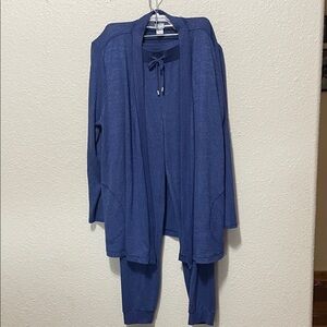 Chico's Zenergy Women's Blue Two Piece Knit Outfit. Pants/Sweater.